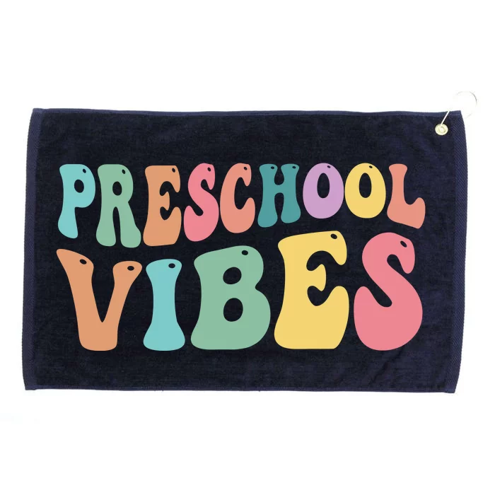 Preschool Vibes Retro 80s Pre School Grommeted Golf Towel