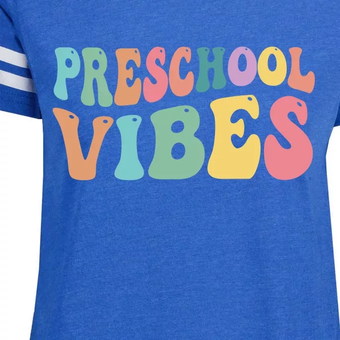 Preschool Vibes Retro 80s Pre School Enza Ladies Jersey Football T-Shirt