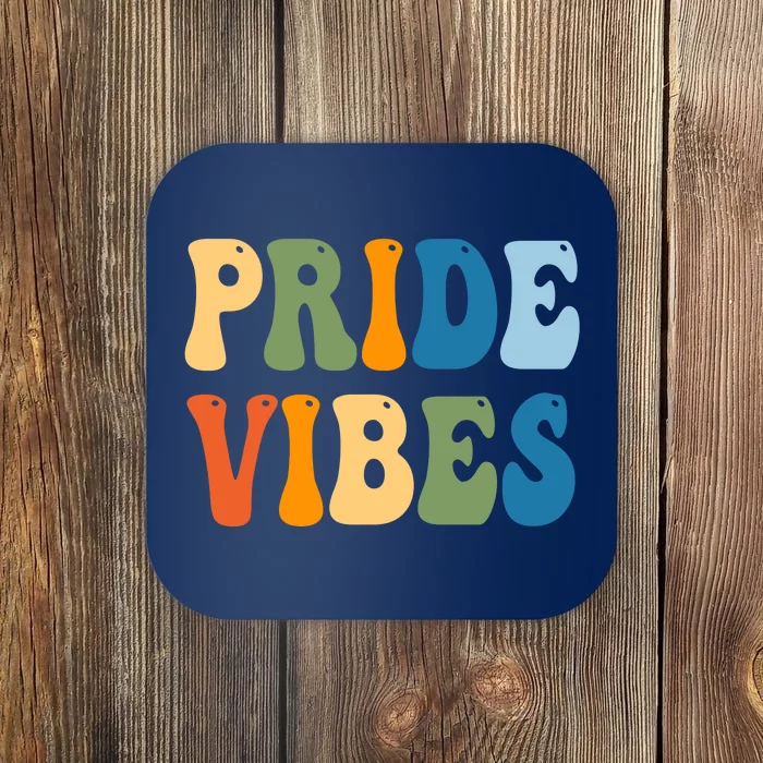 Prides Vibes Retro LGBTQ Coaster