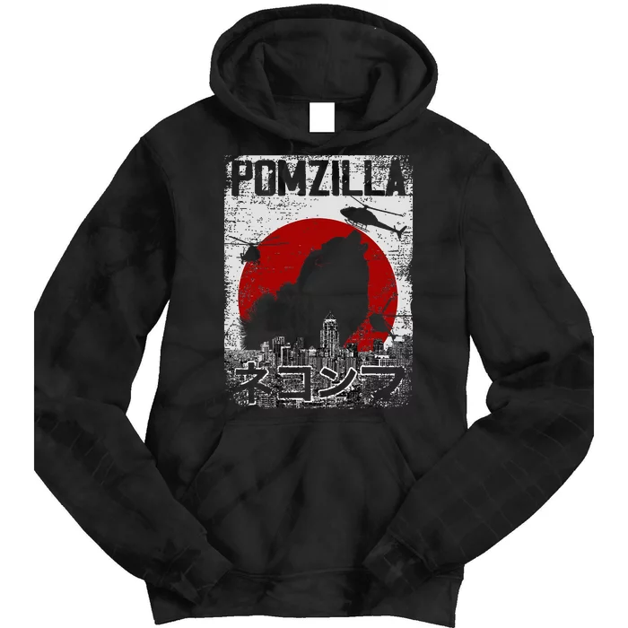 Pomzilla Vintage Retro Pomeranian Dog Tie Dye Hoodie