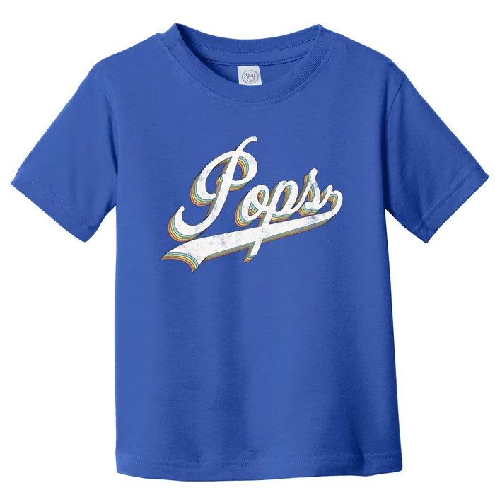 Pops Vintage Retro Style Father’s Day Gift For Papa Grandpa Gift Toddler T-Shirt