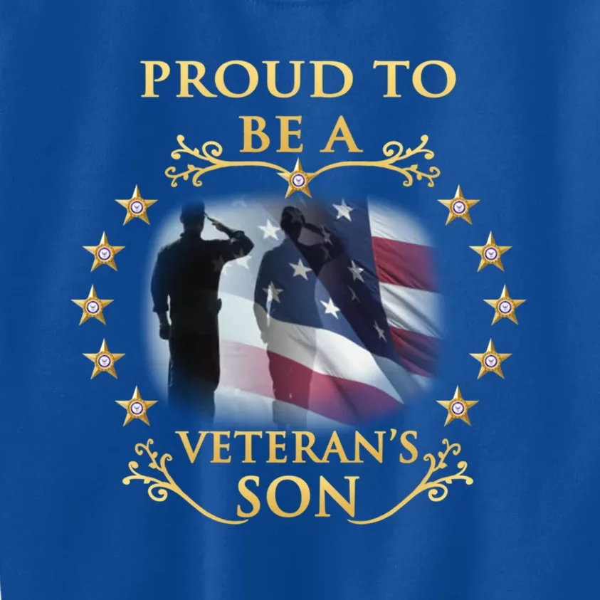 Proud Veteran Son Thank You Veterans Great Gift Kids Sweatshirt