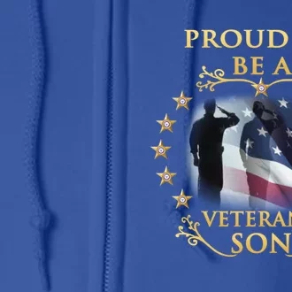 Proud Veteran Son Thank You Veterans Great Gift Full Zip Hoodie