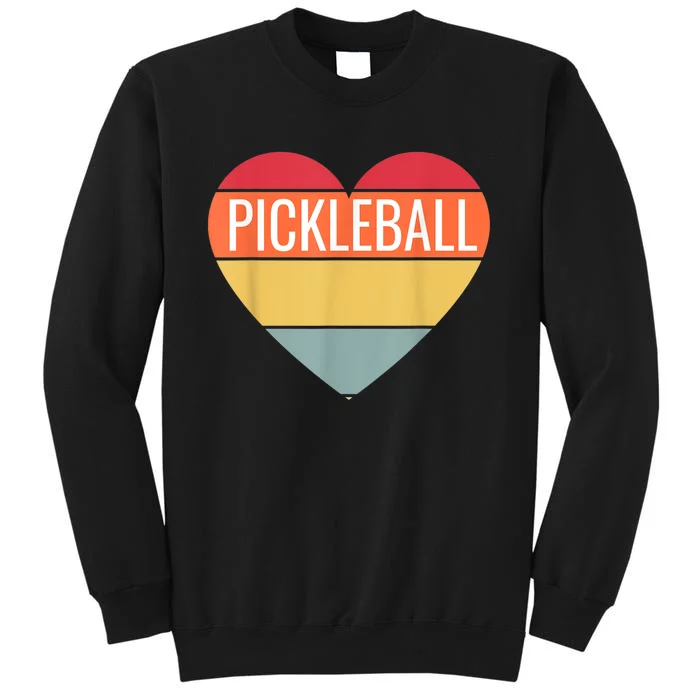 Pickleball Vintage Sunshine Heart Pickle Stuff Design Tall Sweatshirt