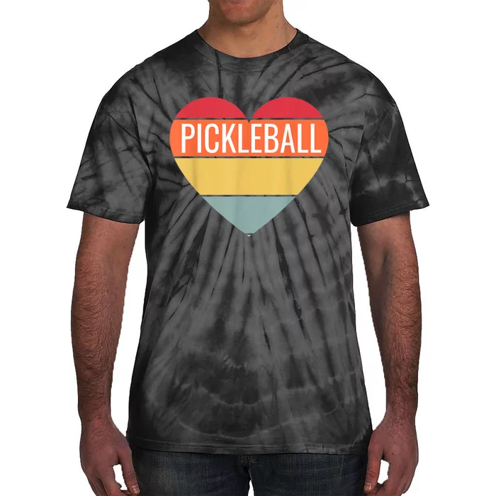 Pickleball Vintage Sunshine Heart Pickle Stuff Design Tie-Dye T-Shirt