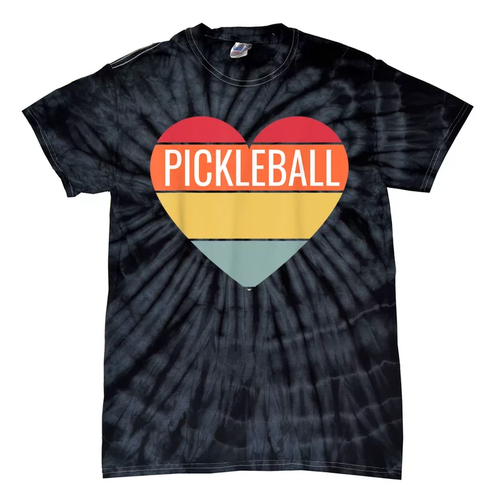 Pickleball Vintage Sunshine Heart Pickle Stuff Design Tie-Dye T-Shirt