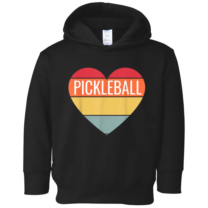 Pickleball Vintage Sunshine Heart Pickle Stuff Design Toddler Hoodie