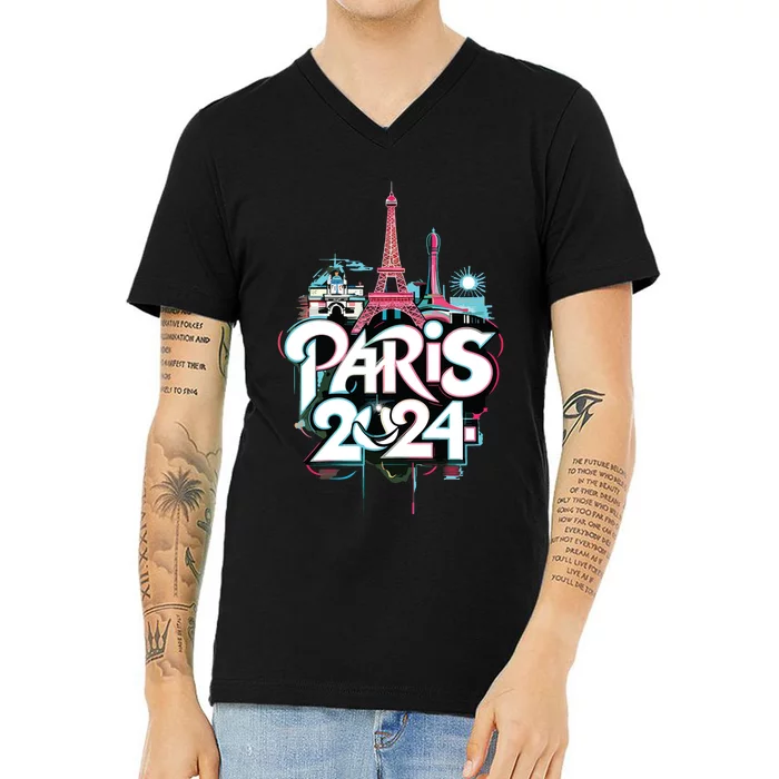 Paris Vibes Summer 2024 V-Neck T-Shirt