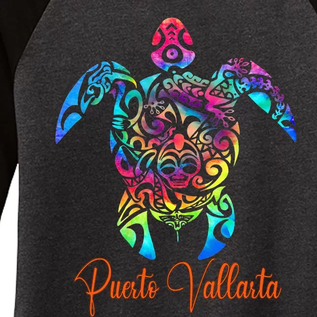 Puerto Vallarta Sea Turtle Family Vacation Summer 2024 Women's Tri-Blend 3/4-Sleeve Raglan Shirt