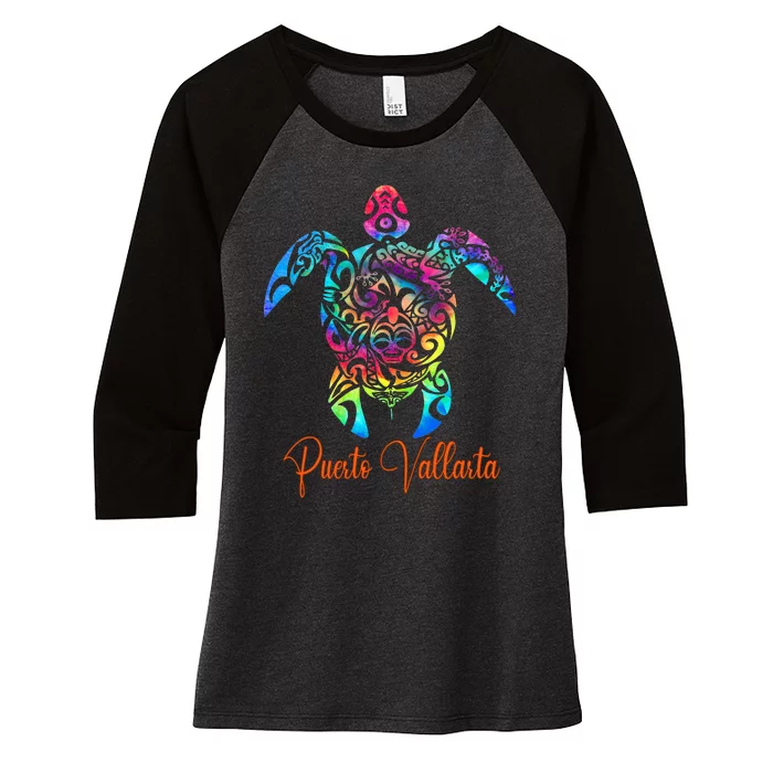 Puerto Vallarta Sea Turtle Family Vacation Summer 2024 Women's Tri-Blend 3/4-Sleeve Raglan Shirt