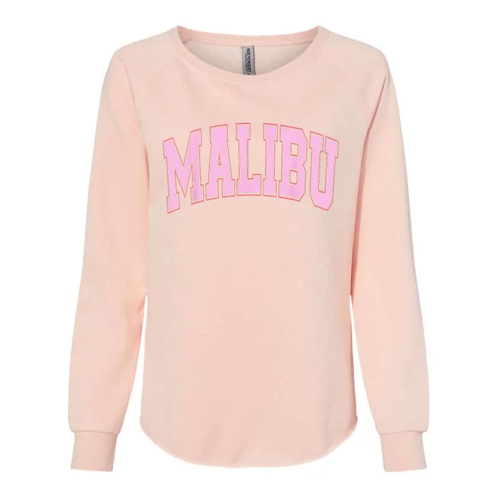 Preppy Varsity Style Pink Malibu California Trendy Womens California Wash Sweatshirt