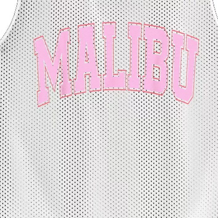 Preppy Varsity Style Pink Malibu California Trendy Mesh Reversible Basketball Jersey Tank