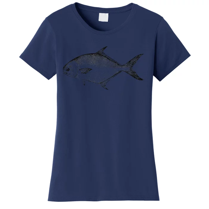 Pompano Vintage Style Pompano Fishing Retro Gift Women's T-Shirt