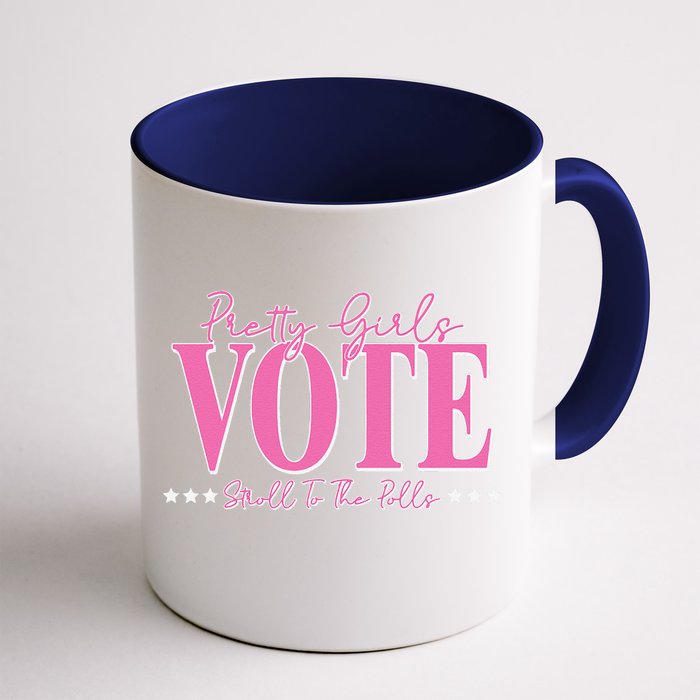 Pretty Vote Stroll To The Polls Voting Design Front & Back Coffee Mug