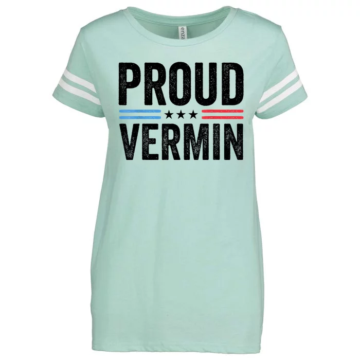 Proud Vermin Simple Word Text Only Vintage Distress Enza Ladies Jersey Football T-Shirt