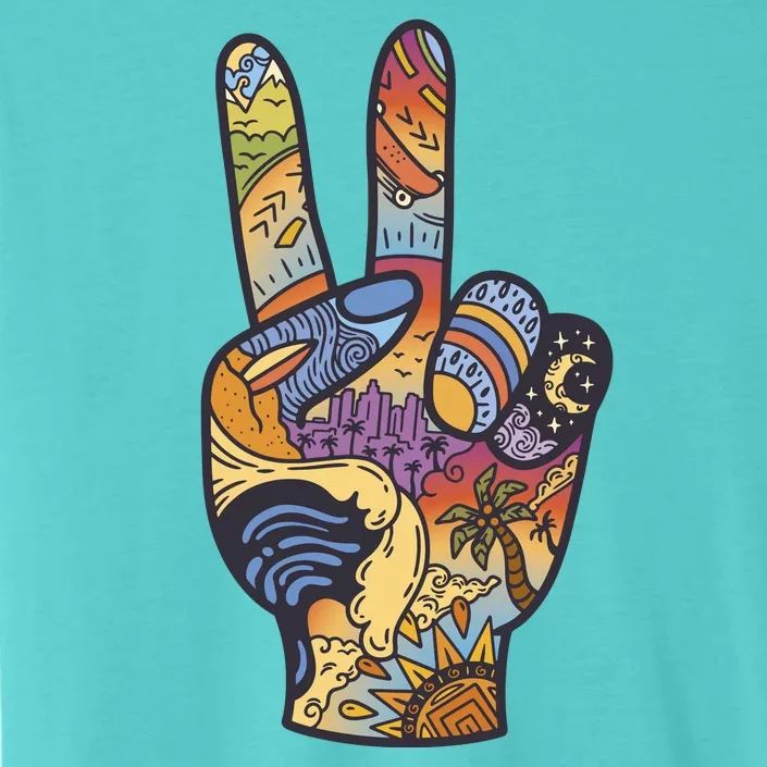 Paradise Vacation Travel Peace Sign ChromaSoft Performance T-Shirt