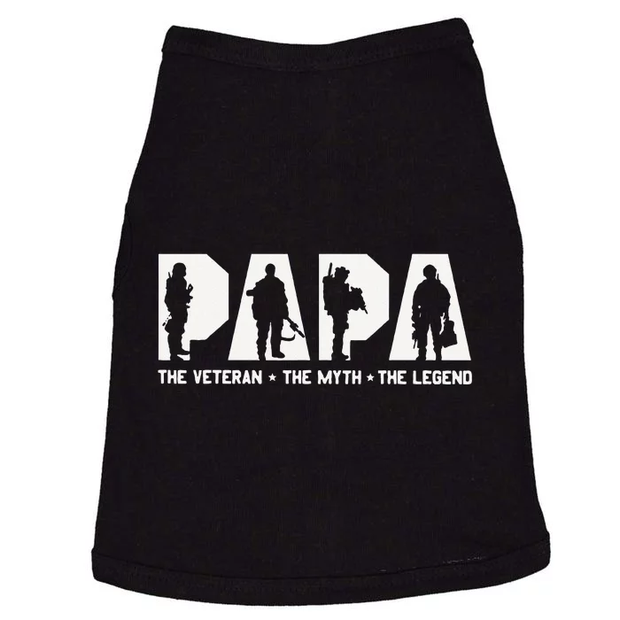 Papa Veteran The Myth The Legend Fathers Day Grandpa Doggie Tank