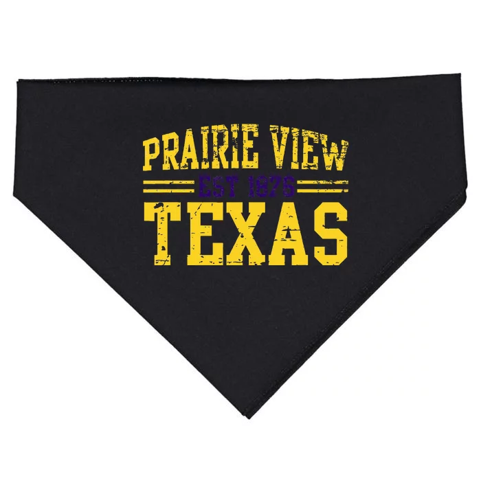 Prairie View Texas Prairie Gift Distressed USA-Made Doggie Bandana