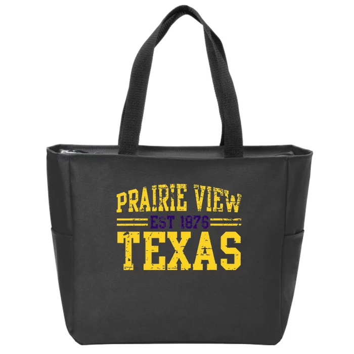 Prairie View Texas Prairie Gift Distressed Zip Tote Bag