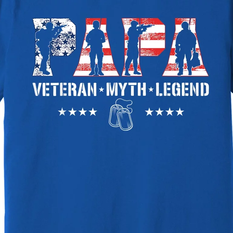 Papa Veteran The Myth The Legend Fathers Day Veterans Day Premium T-Shirt