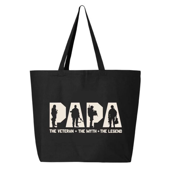 Papa Veteran The Myth The Legend Fathers Day Grandpa 25L Jumbo Tote