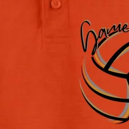 Parents Volleyball Team Game Day Orange And Black Splatter Gift Dry Zone Grid Performance Polo