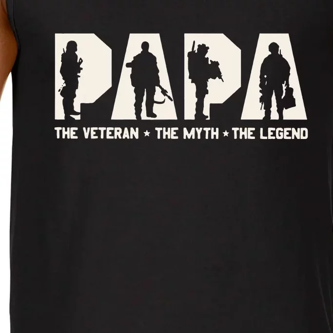 Papa Veteran The Myth The Legend Fathers Day Grandpa Comfort Colors® Tank Top