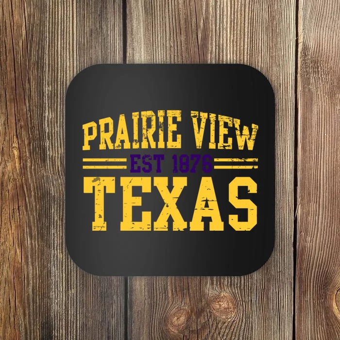 Prairie View Texas, Prairie Gift, Distressed Text Coaster