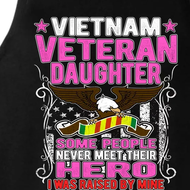 Proud Vietnam Veteran Daughter Gift I Was Raised By Mine Gift Ladies Tri-Blend Wicking Tank