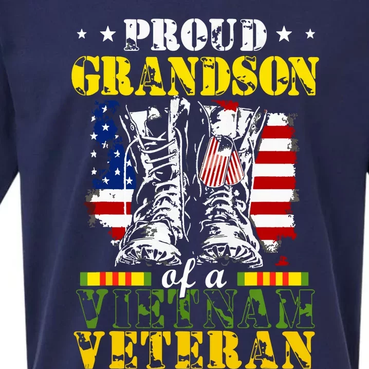 Proud Vietnam Veteran Grandson Raised By My Hero Sueded Cloud Jersey T-Shirt