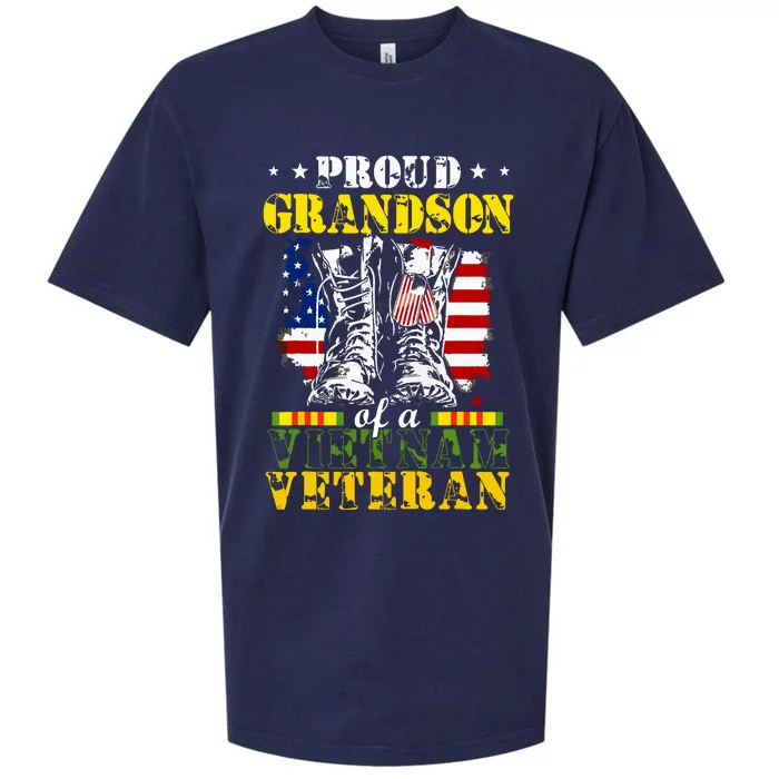 Proud Vietnam Veteran Grandson Raised By My Hero Sueded Cloud Jersey T-Shirt