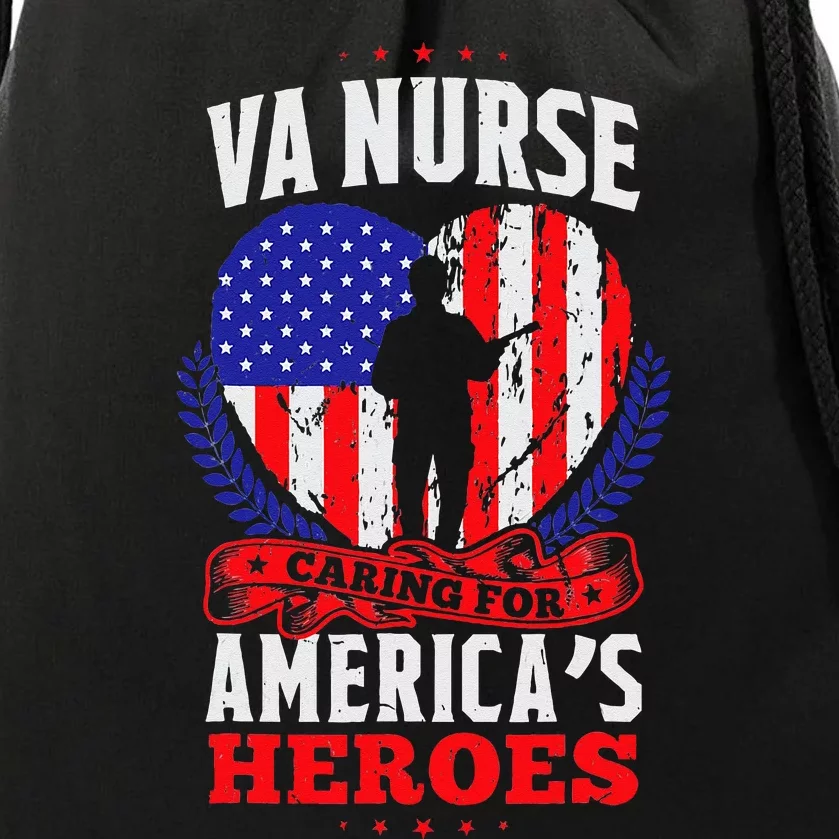 Patriotic Veterans VA Nurse Caring For Americas Heroes Drawstring Bag