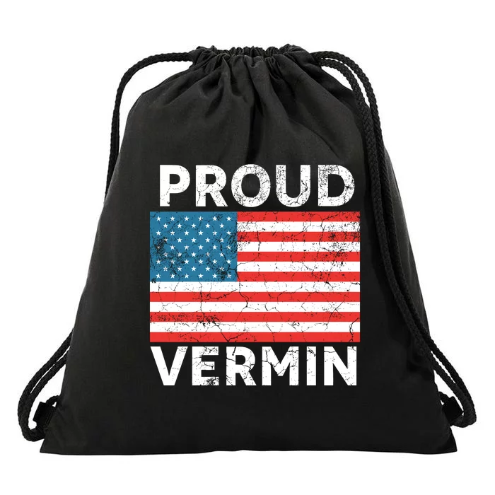 Proud Vermin Vote Blue 2024 Anti Trump Drawstring Bag