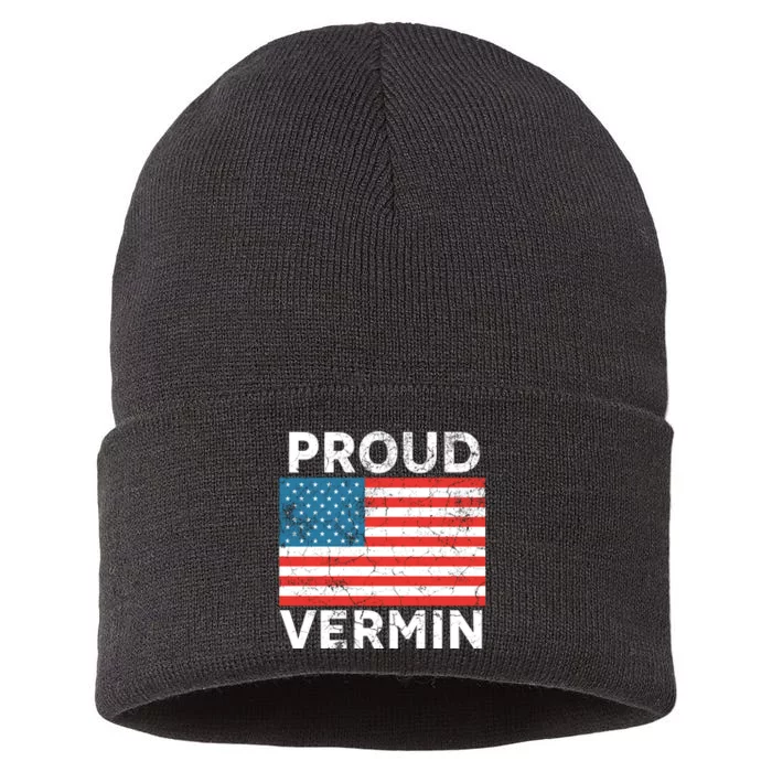 Proud Vermin Vote Blue 2024 Anti Trump Sustainable Knit Beanie