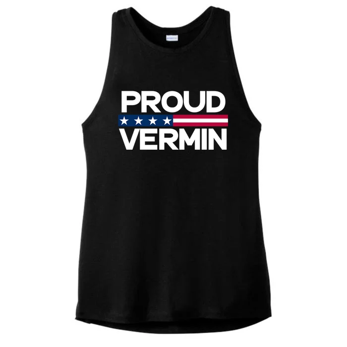 Proud Vermin Vote Blue 2024 Anti Trump Ladies Tri-Blend Wicking Tank