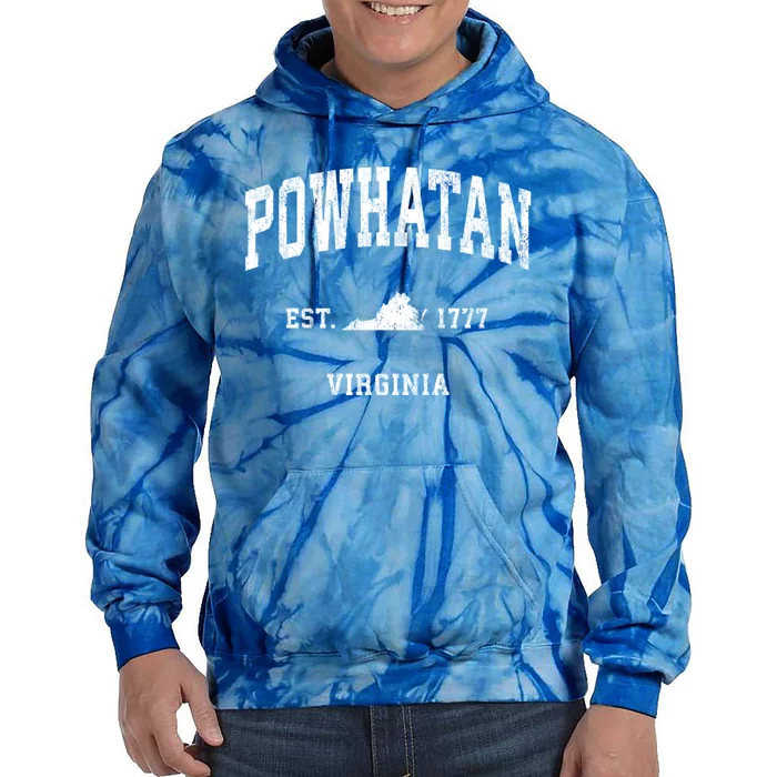 Powhatan Virginia Va Vintage Athletic Sports Tie Dye Hoodie