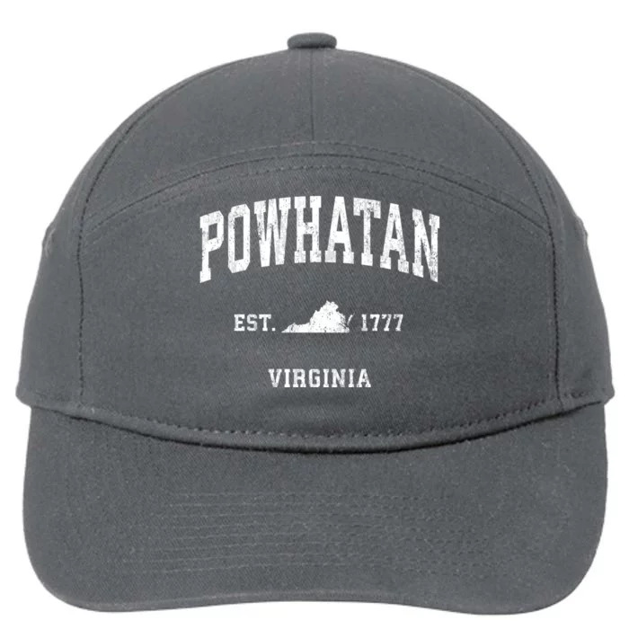 Powhatan Virginia Va Vintage Athletic Sports 7-Panel Snapback Hat