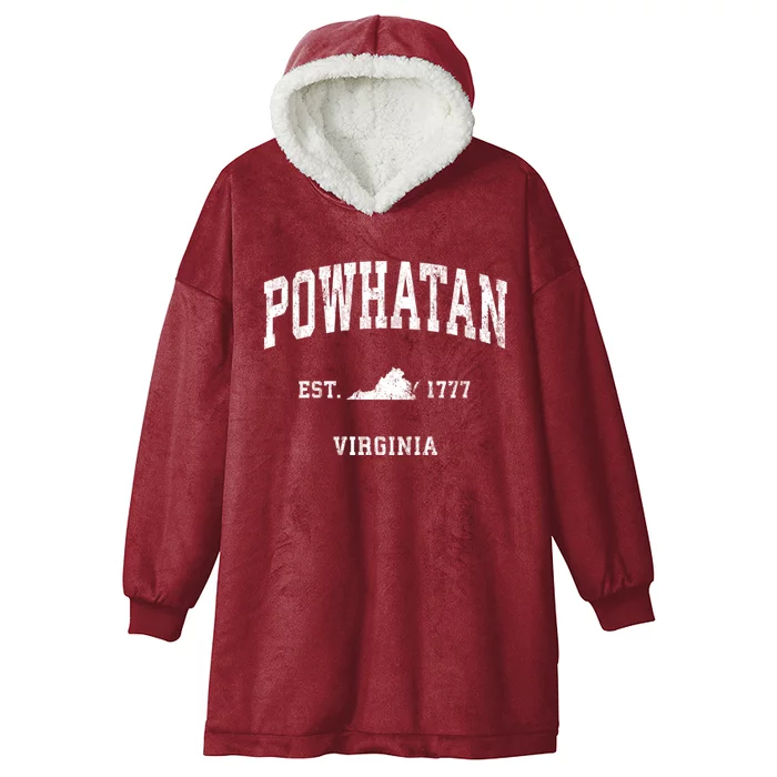 Powhatan Virginia Va Vintage Athletic Sports Hooded Wearable Blanket