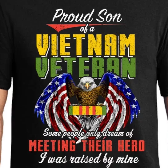 Proud Vietnam Veteran Son Raised By My Hero Veteran Day Funny Gift Pajama Set