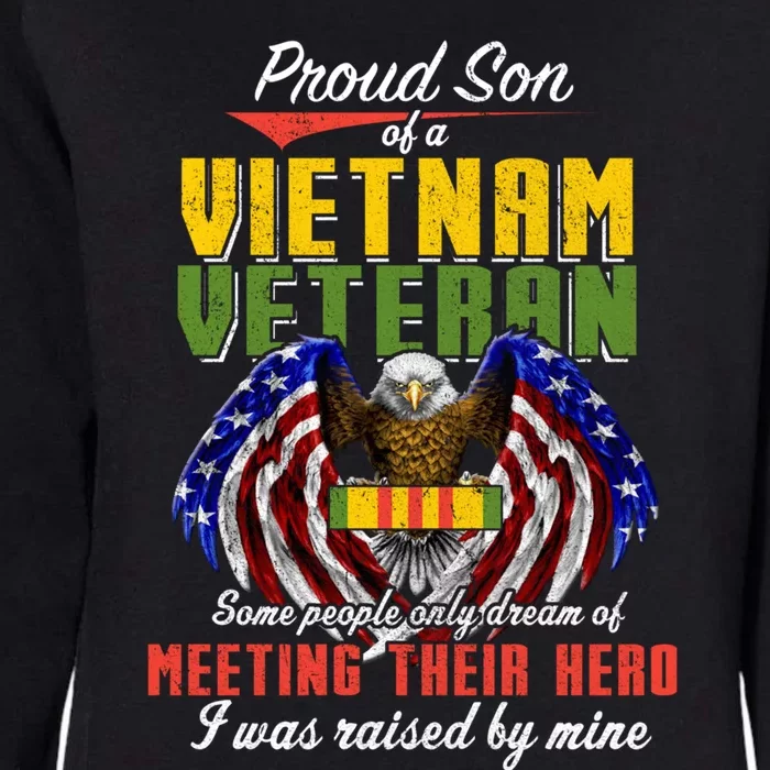 Proud Vietnam Veteran Son Raised By My Hero Veteran Day Funny Gift Womens California Wash Sweatshirt