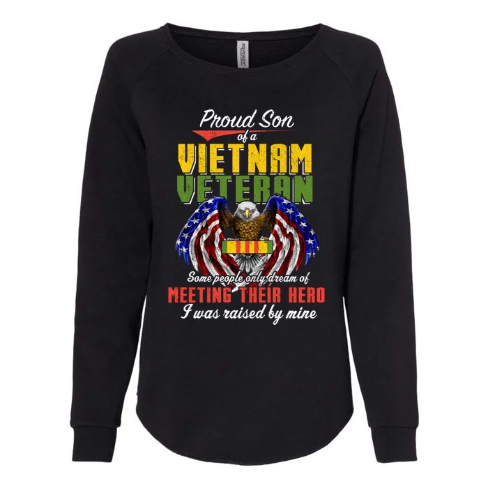 Proud Vietnam Veteran Son Raised By My Hero Veteran Day Funny Gift Womens California Wash Sweatshirt