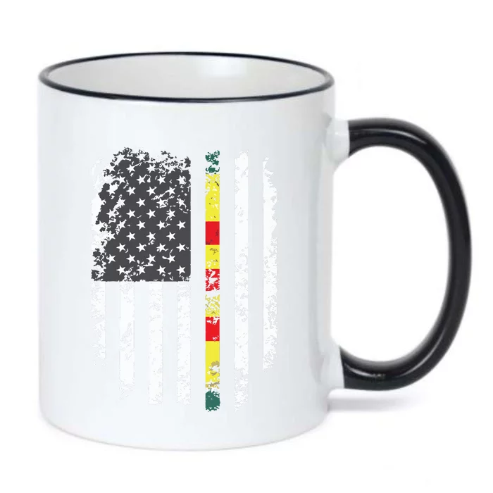 Proud Vietnam Veteran Us Flag Ribbon Father Gift Black Color Changing Mug