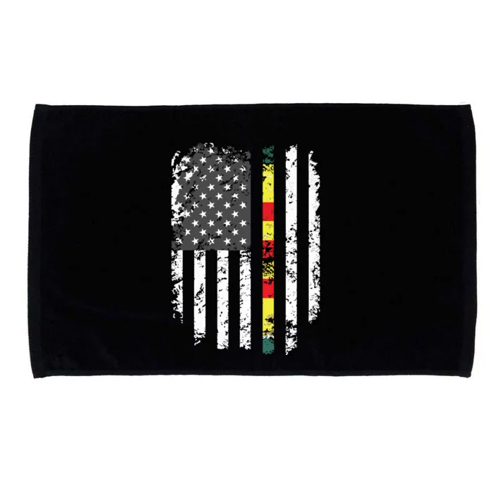 Proud Vietnam Veteran Us Flag Ribbon Father Gift Microfiber Hand Towel