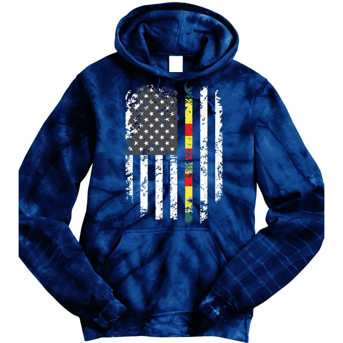 Proud Vietnam Veteran Us Flag Ribbon Father Gift Tie Dye Hoodie