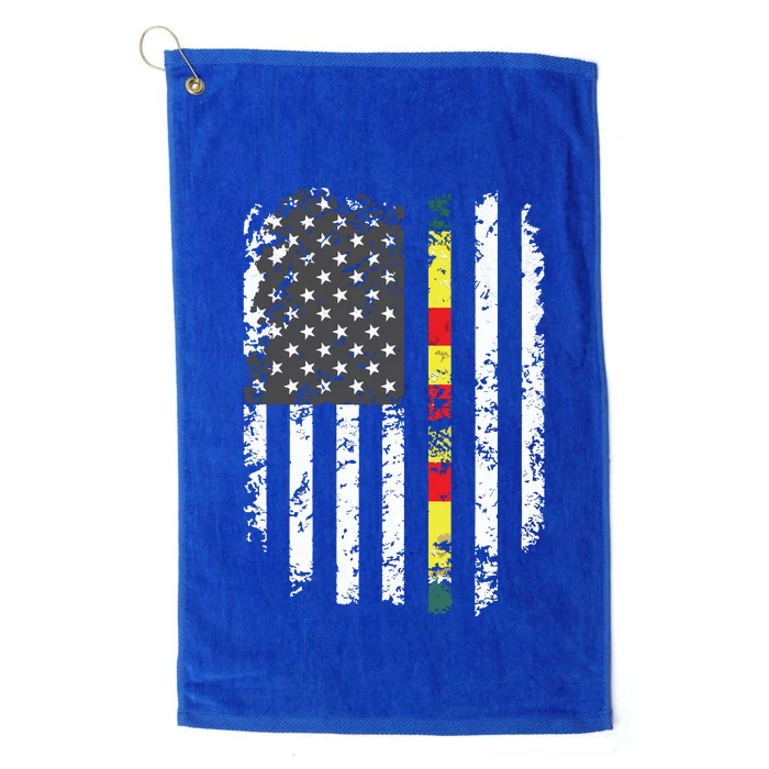 Proud Vietnam Veteran Us Flag Ribbon Father Gift Platinum Collection Golf Towel