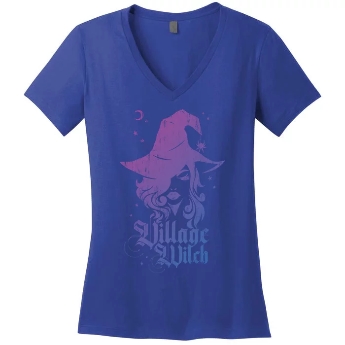 Pagan Vintage Village Witch Meaningful Gift Women's V-Neck T-Shirt