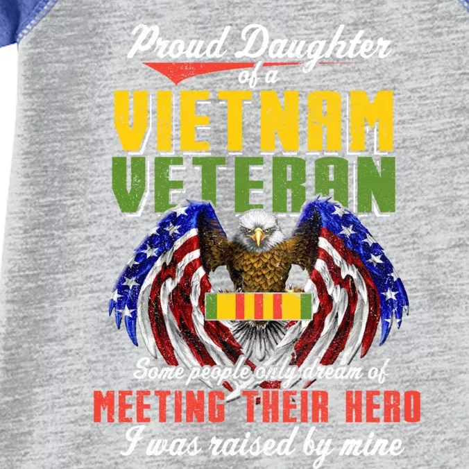 Proud Vietnam Veteran Daughter Raised By My Hero Veteran Day Cool Gift Infant Baby Jersey Bodysuit