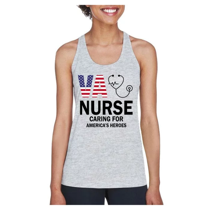 Patriotic Veterans Va Nurse Va Nurse Caring For AmericanS Heroes Women's Racerback Tank