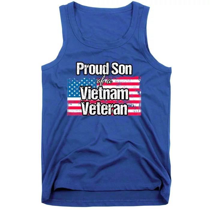 Proud Vietnam Veteran Son Cute Gift Vintage American Flag Meaningful Gift Tank Top