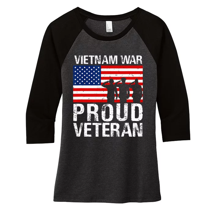 Proud Vietnam War Veteran Women's Tri-Blend 3/4-Sleeve Raglan Shirt